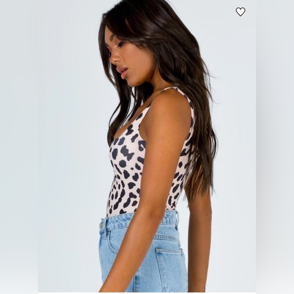 NWT Polly Tamikah Leopard Bodysuit Animal Print Boho Stretchy Tan 4 - Picture 4 of 14